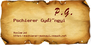 Pschierer Gyöngyi névjegykártya